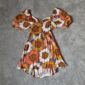 O'Neill Sunflower Mini Dress - Orange and White